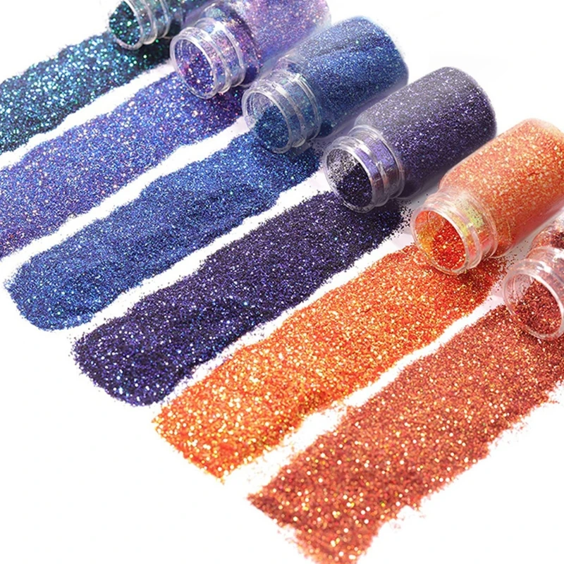 

12 Colors Flash Glitter Glow Bright Powder Crystal Epoxy Resin Mold DIY Fillings