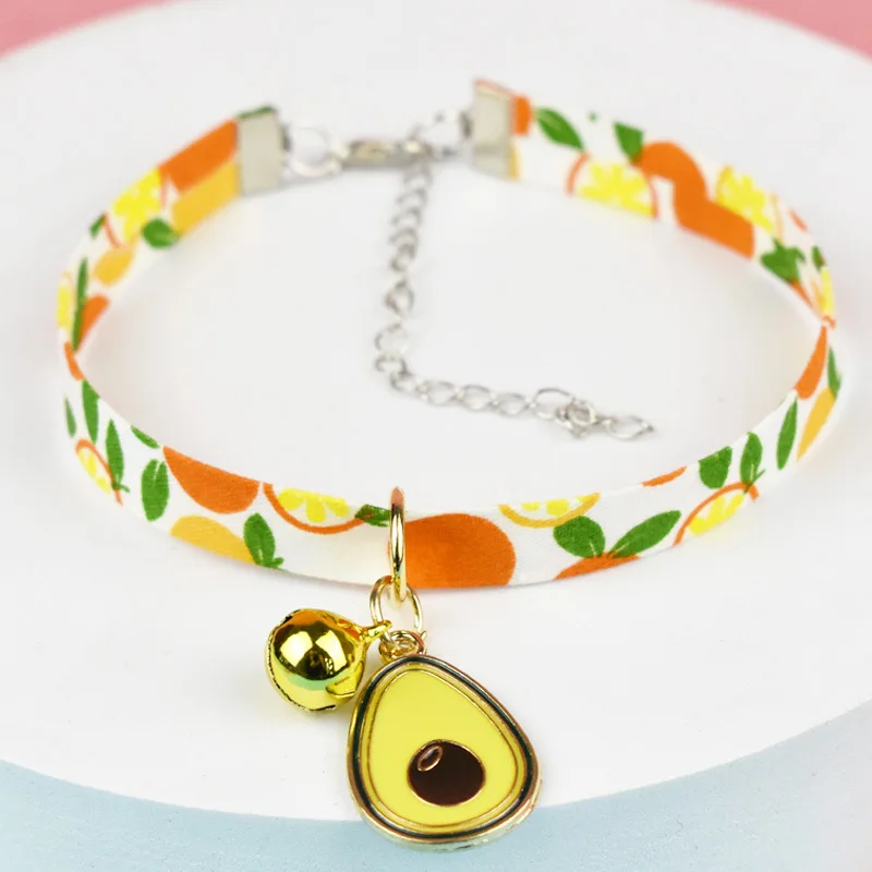 

Fruit Puppy Collar Adjustable Dog Collars Zinc Alloy BuckleWith Bell Adjustable Buckle Collar Small Dog Accessories Pet Supply