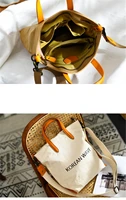 Class commuting canvas bag literary portable womens bag simple letter large capacity student shoulder bag messenger bag