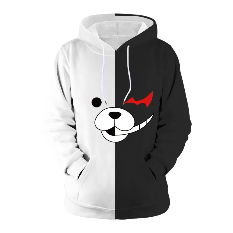Толстовки Danganronpa толстовки с капюшоном Monokuma мужские и женские повседневные
