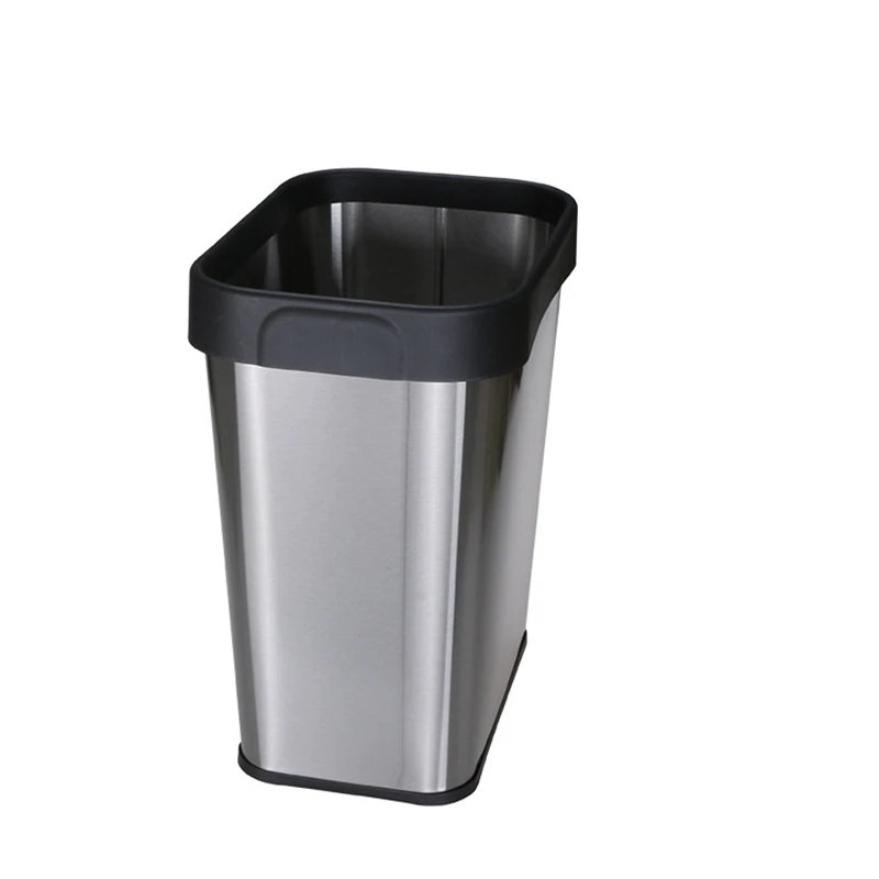 

Trash Bin Trash Can Stainless Steel Home Hotel Guest Room Office Bucket Trash Can Trash Bin for Kitchen Bathroom