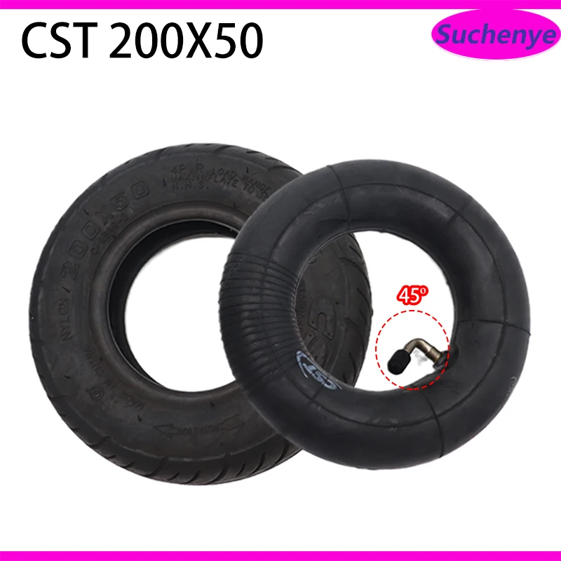

8 inch 200X50 Tube and Outer Tire CST Tires for Electric Scooters inner Tube with 90 degree valve thicken 200x50 rubber Tire