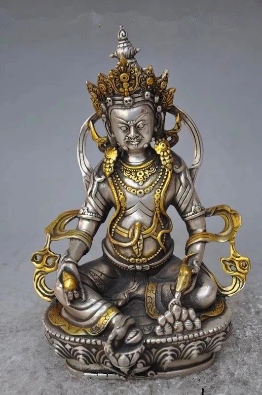 

Vintage home decoration Tibet Silver Copper Gilt Tibetan Buddhism Statue -- White Tara Buddha metal handicraft