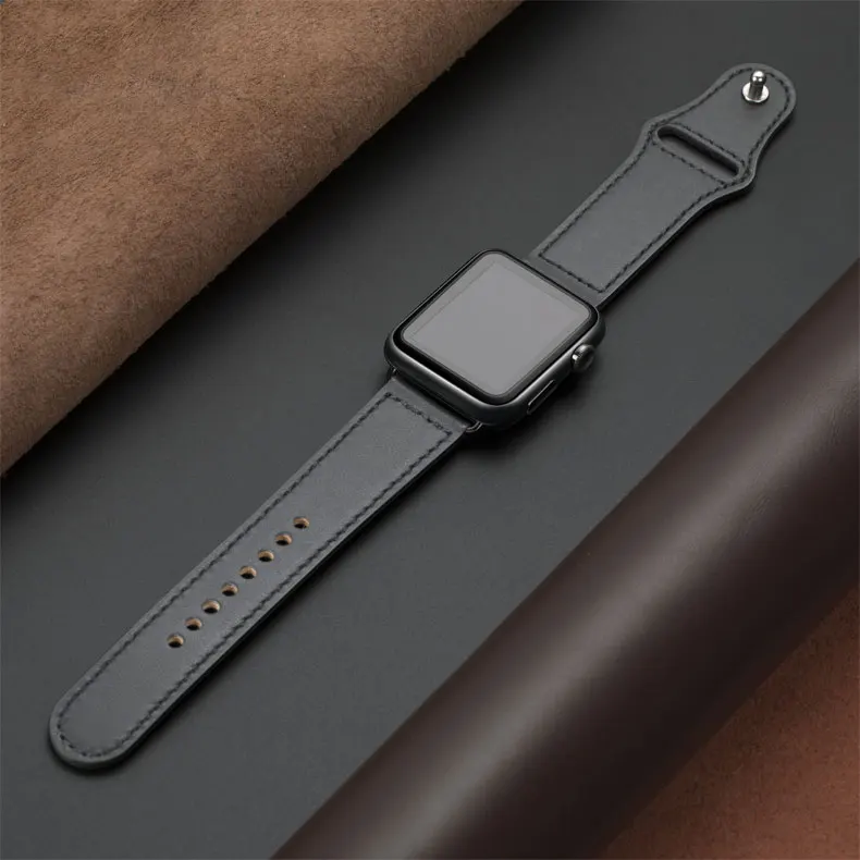 Из натуральной кожи петлевой ремень для apple watch, ремешок 42 мм 44 мм apple watch 4 5 38 мм 40 мм, для iwatch, версия 3, 2, 1, correa, сменный Браслет