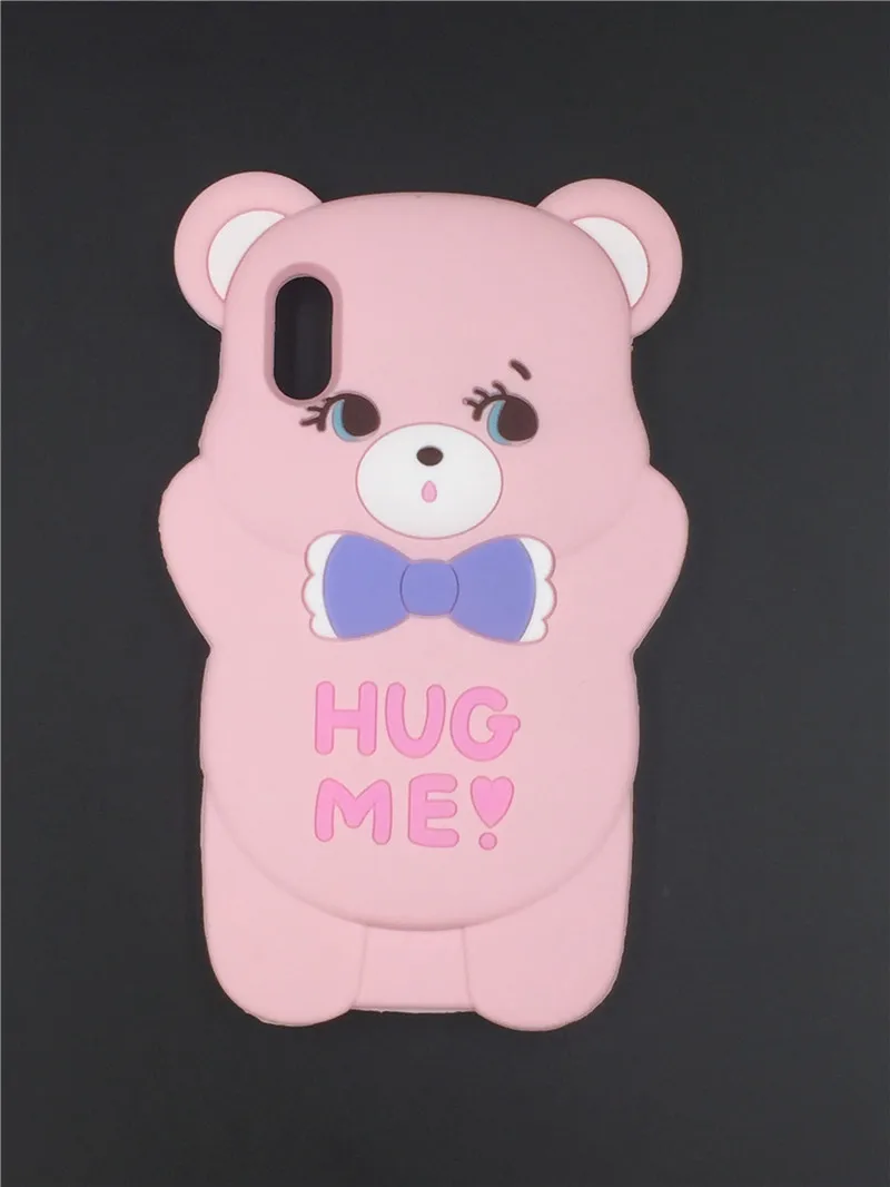 Для iphone X Xs 11 Pro Max XR 3D мультфильм Kawaii галстук-бабочка медведь Мягкий силикон чехол