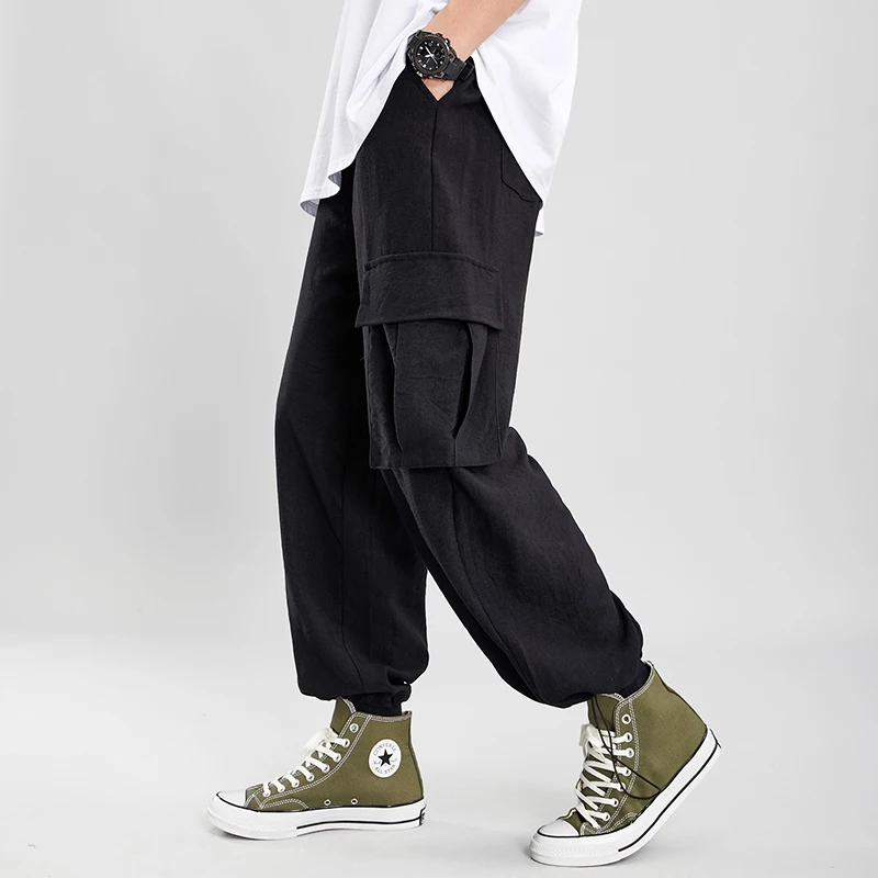 Хлопковые спортивные брюки для мужчин s уличная спортивная эластичная резинка на