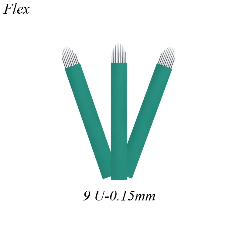 Микроблейдинг 9 штифтов u образной формы 0 15 мм нанобровей иглы для татуажа