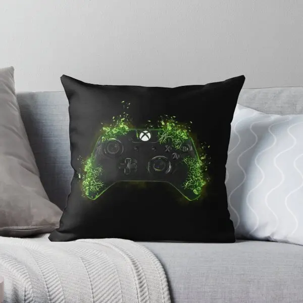 

Xbox Controller Shattered Green Printing Throw Pillow Cover Decorative Wedding Bedroom Anime Fashion Pillows not include