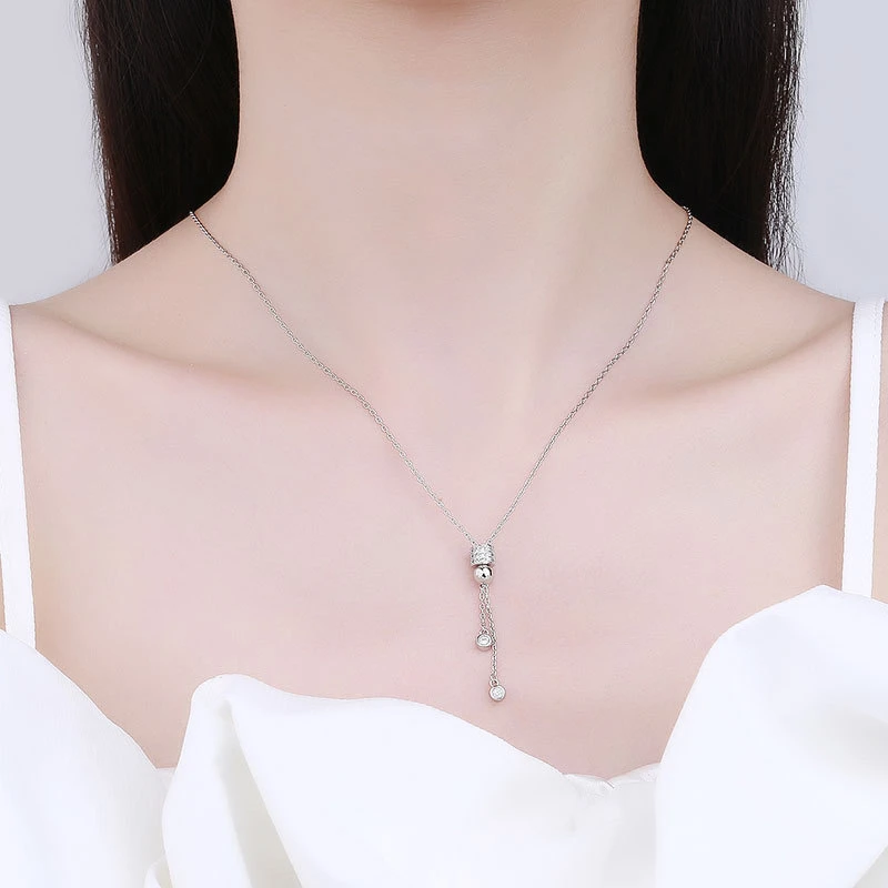 

New Zircon Plated Fashion Necklace High Quality Luxury Beads Chains 2 Colors Women's Kpop Accessories Bijoux Femme Gift