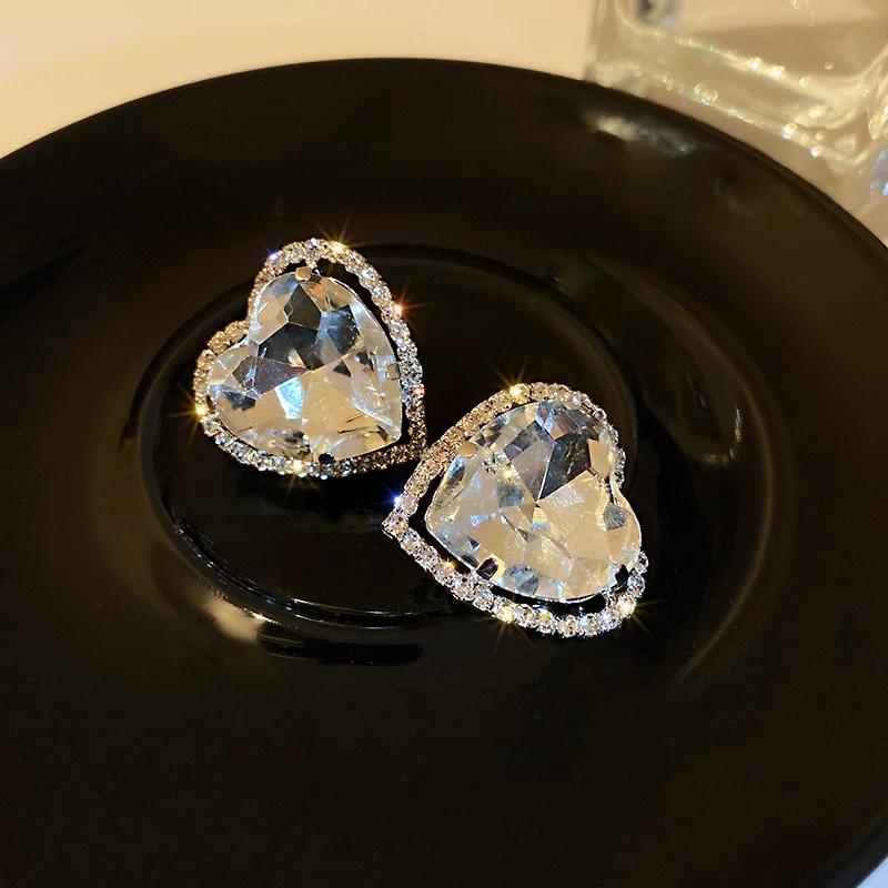 FYUAN Love Heart клипсы с кристаллами для женщин Bijoux No пирсинг геометрические Стразы