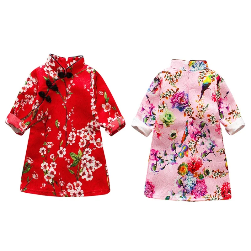 Платье Чонсам в китайском стиле детское Новогоднее приталенное платье принцессы