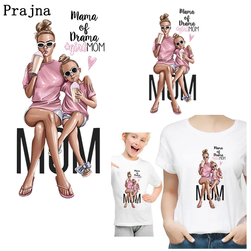 Prajna/Одежда для мамы и жены с железным переплетением Женская детская футболка