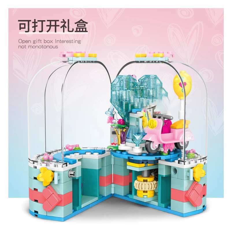 Sembo block Holiday gift educational Mini diy kids Toys simulation light rotating box Box Building Blocks For Girls Gifts | Игрушки и