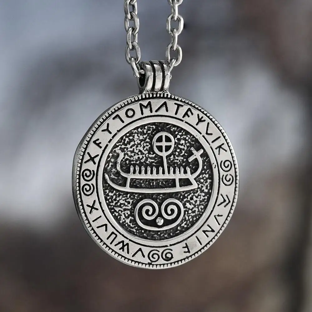 

Retro Punk Protoss Sword Wolf Head Logo Viking Ship Men's Pendant Necklace Amulet Holiday Gift Party Jewelry Wholesale