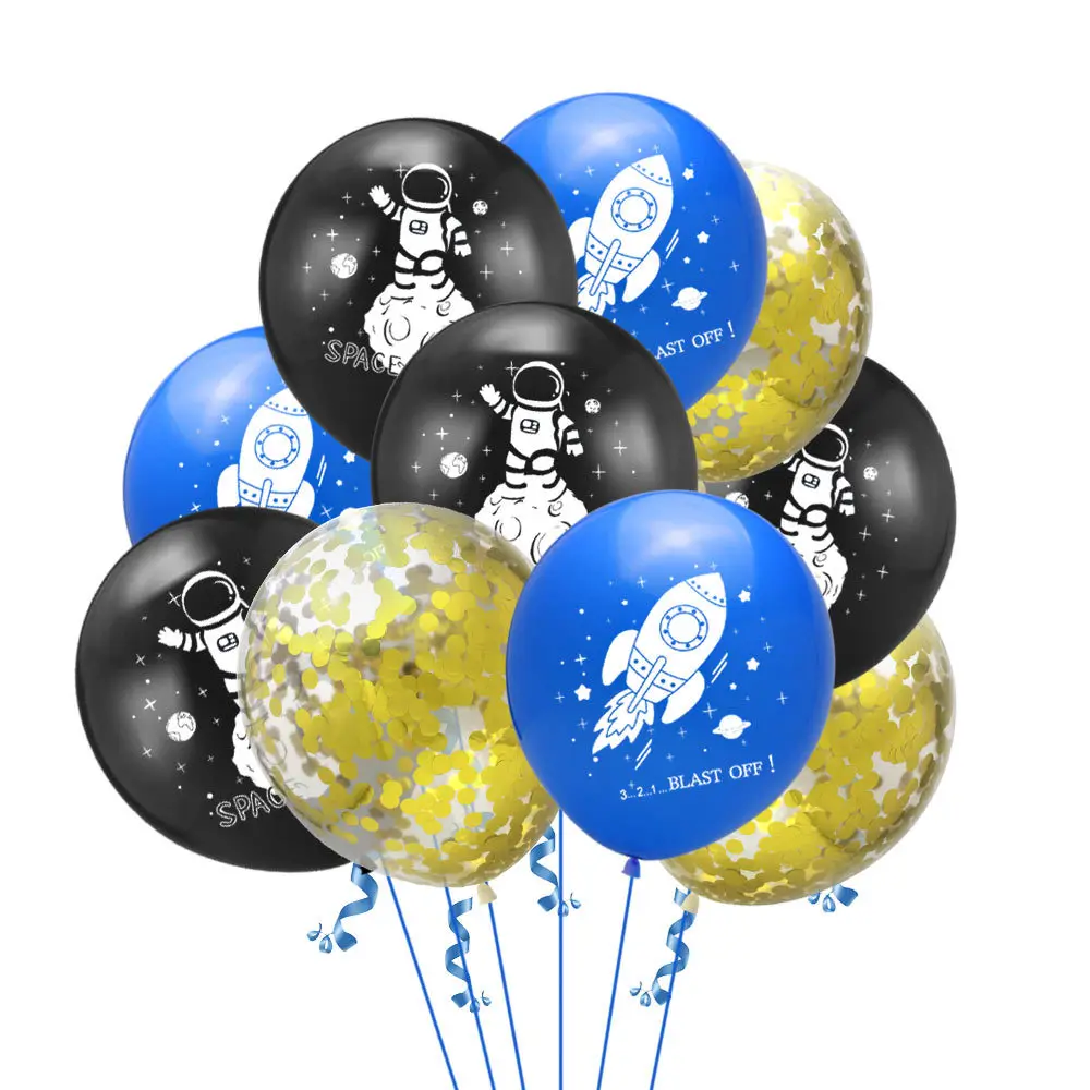 10 шт. 12 дюймов День рождения Космос астронавт ракета конфетти блесток набор