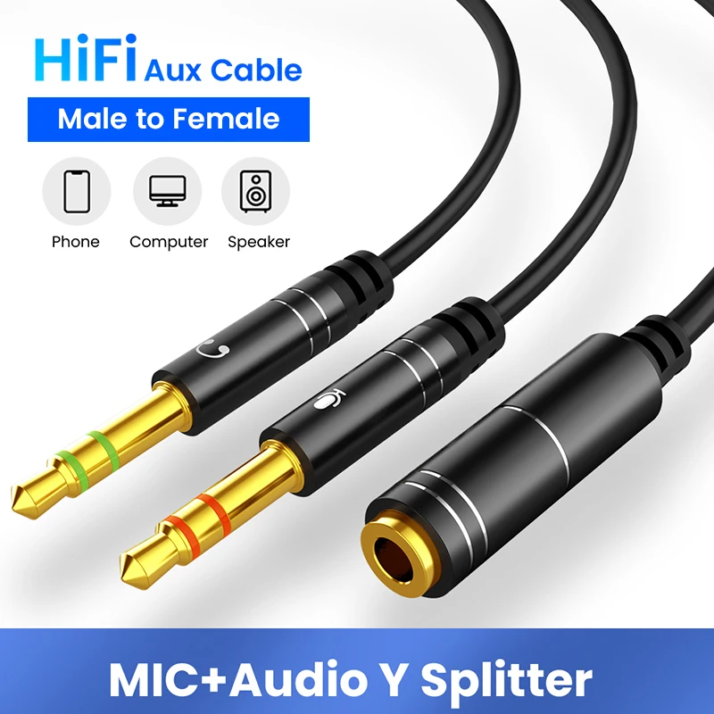 

Удлинитель для наушников 2 в 1, со штекером 3,5 мм