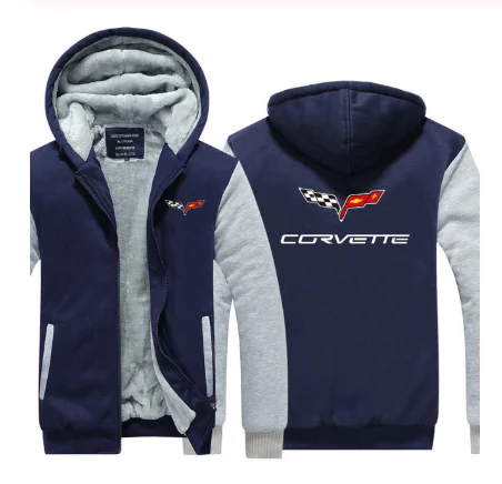 

2020 Casual Men Cotton Warm male for Chevrole t Corvette sweathshirt hoodies zipper coats Male thicken jackets kpo2