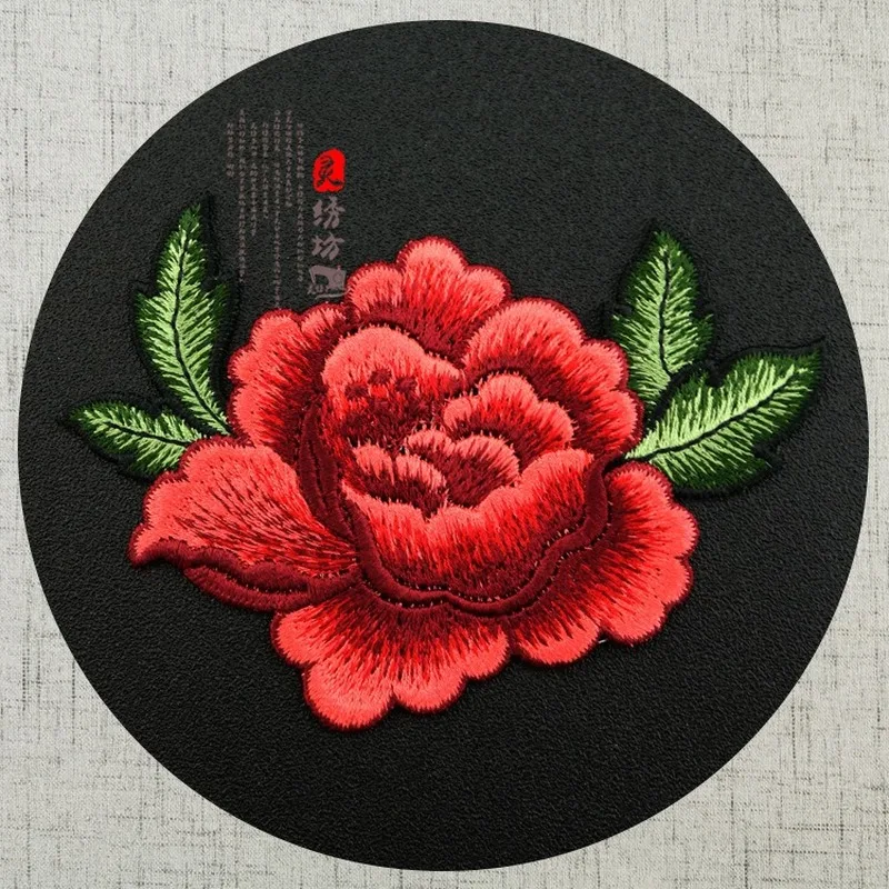 

10pcs/lot Sew Large Embroidery Peony Patch Women Clothing Decoration Chinese Dress Shirt Patch Accessories