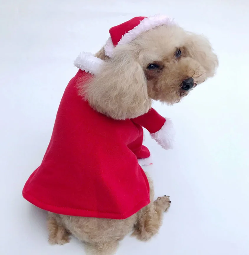 Pet Dog Christmas Clothes Santa Claus Costume Winter Puppy Cat Coat Jacket Suit with Cap Warm Clothing For Dogs Cats | Дом и сад