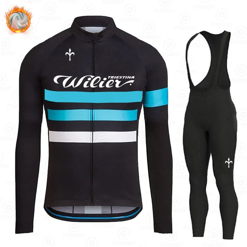

2021 Wilier Winter Thermal Fleece Cycling Jersey Sets Racing Bike Clothing Suits Mountian Ropa Ciclismo Long Cycling Clothing