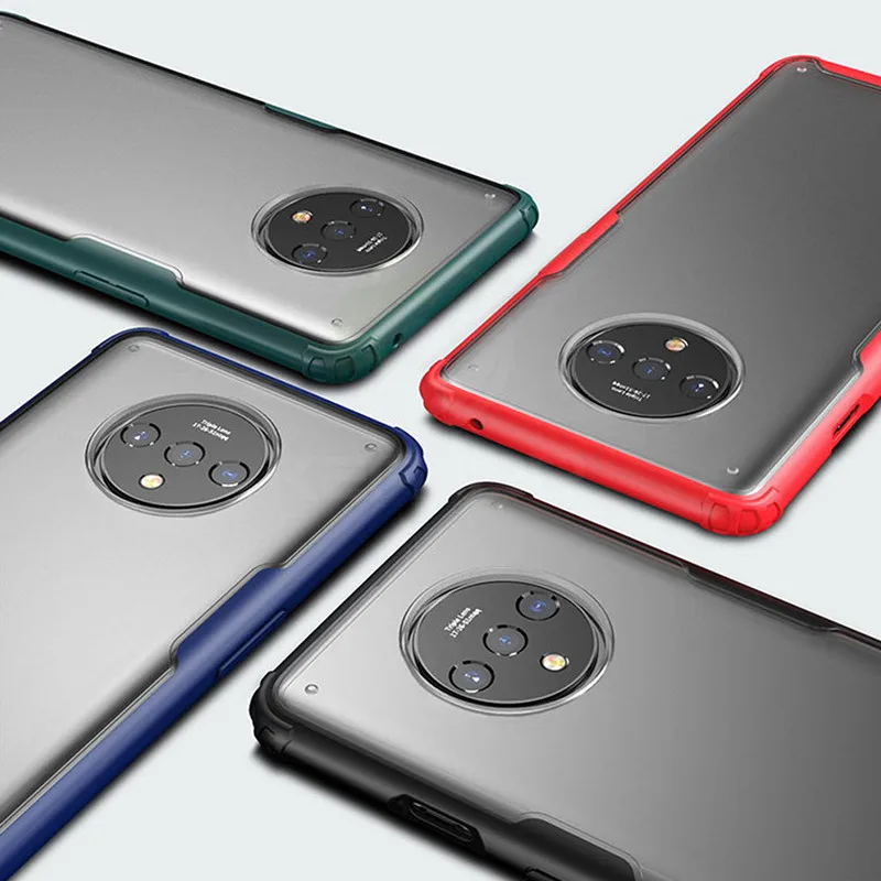 Чехол для телефона Oneplus 7t 7 Pro Мягкий силиконовый + жесткий чехол PC Fundas матовая