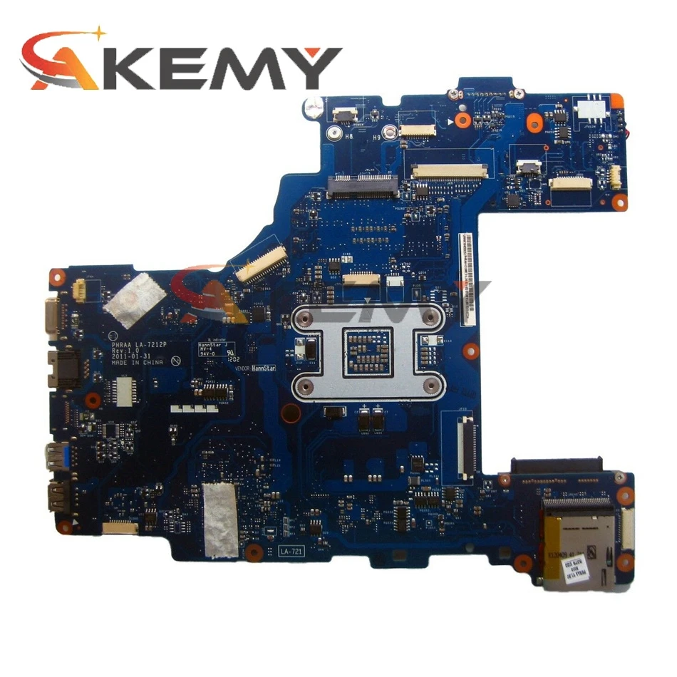 

AKEMY LA-7212P K000128610 laptop motherboard for toshiba p770 HM65 GMA HD3000 DDR3 Mainboard Full Tested