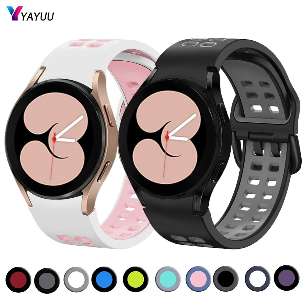 

Силиконовый ремешок YAYUU 20 мм для Samsung Galaxy Watch 4 40 мм 44 мм, резиновый дышащий спортивный ремешок для Galaxy Watch 4 Classic 42 мм 46 мм