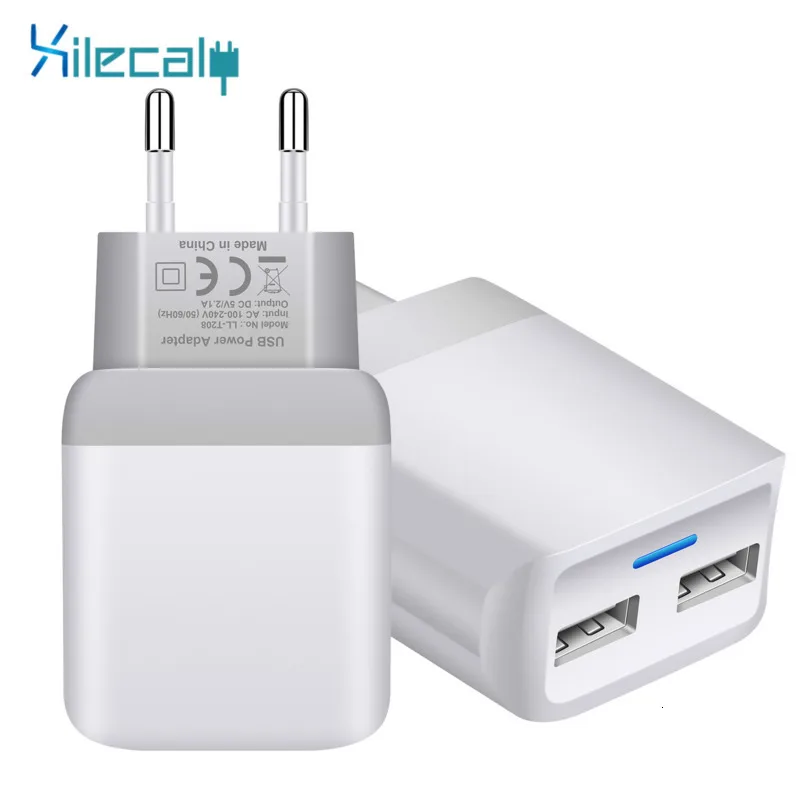 5V 2.1A Смарт путешествия двойной 2 USB зарядное устройство светодиодный свет адаптер