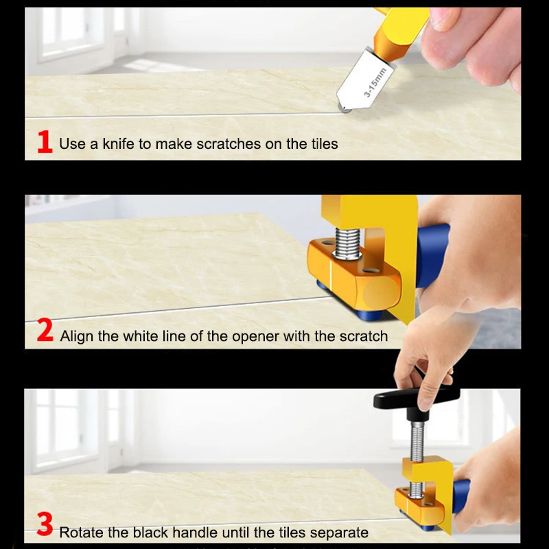 

2 In 1 Manual Tile Cutter Multifunction Glass Cutter Divider Ceramic Tile Opener Hand Tool --M25