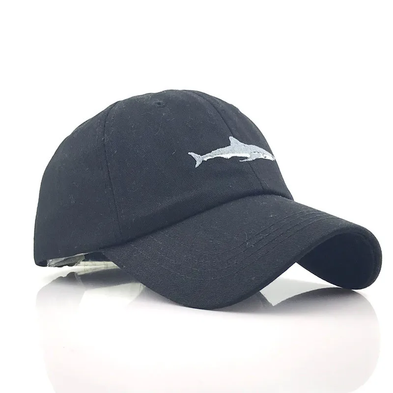 Бейсболка с акулой Snapback Man Кепка вышивкой в стиле хип хоп изогнутая ремешком для