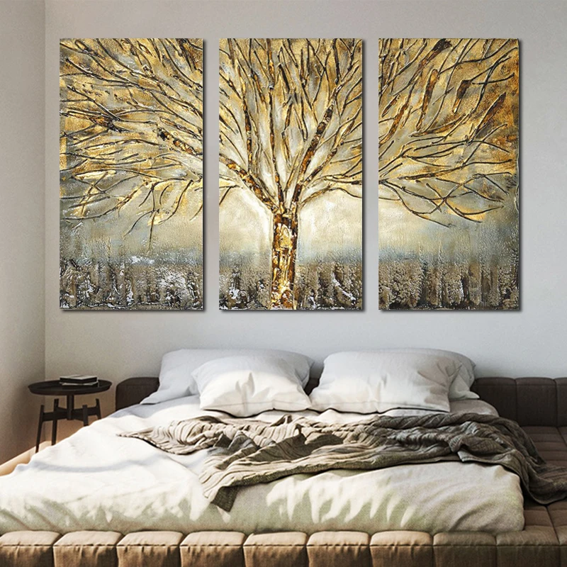 

RELIABLI ART Gold Tree Pictures For Home Canvas Painting Abstract Poster Wall Art For Living Room Decoration Posters And Prints