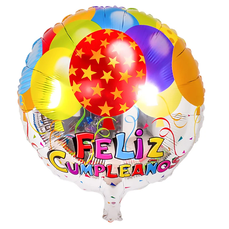 10 шт./лот 18 дюймов Feliz cumpleanos испанский день рождения воздушные шары Круглый mylar