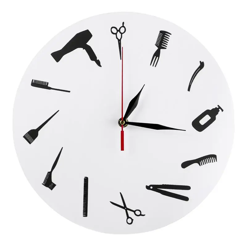 

Инструменты для парикмахерской, настенные часы с узором, настенные часы на батарейках, декоративное украшение