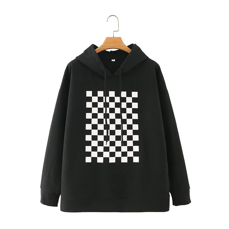 

Длинный корейский свитшот, черные толстовки, Женская Толстовка большого размера, эстетичный пуловер с капюшоном, Спортивная Толстовка для ...