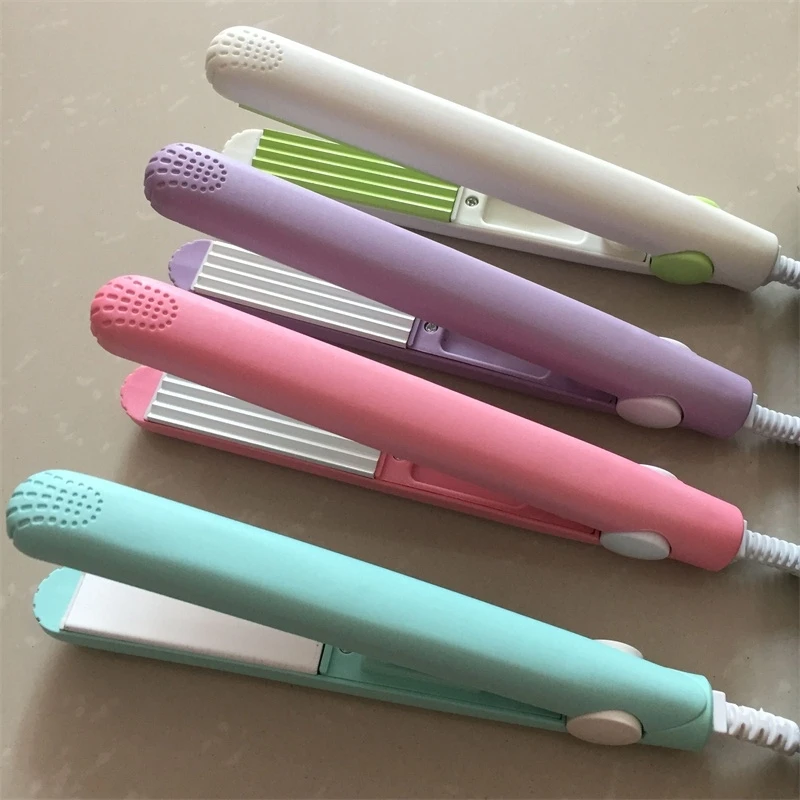

1Pc New Mini Hair straightener Ceramic Straightening Iron Corrugate Curling Iron Styling Tools Hair Curler With EU Adapter