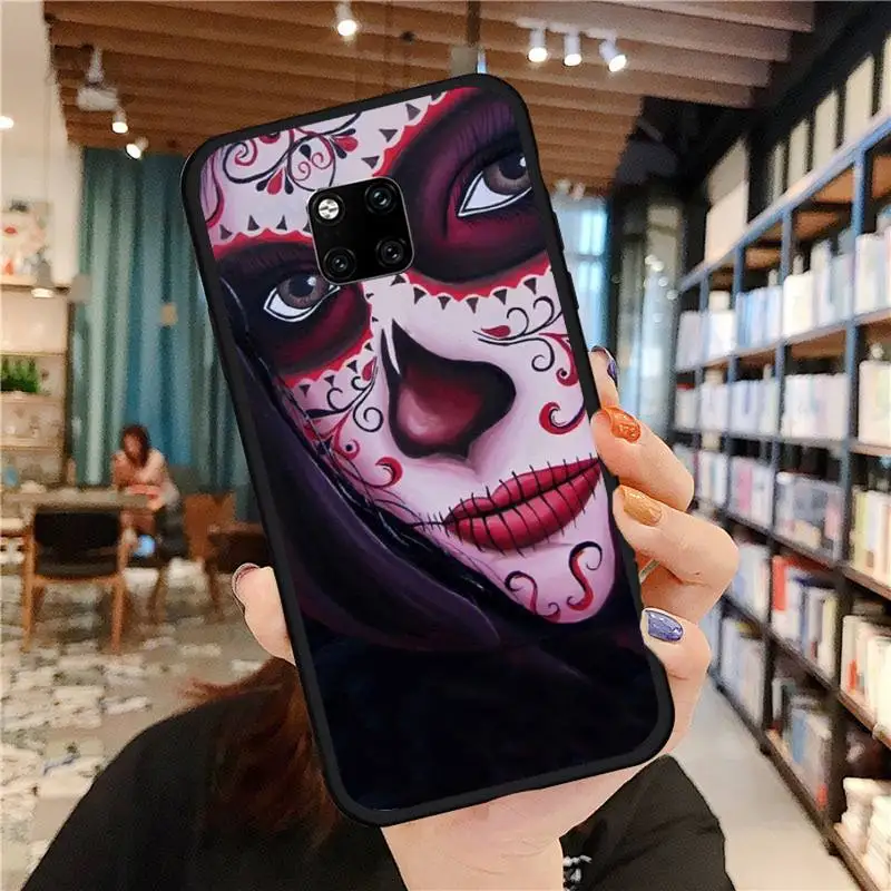 

Skull tattoo art girl horror Phone Case For Huawei Mate 9 10 20 Pro lite 20x nova 3e P10 plus P20 Pro Honor10 lite