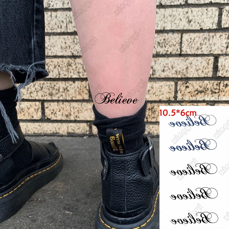 Водостойкая Временная тату-наклейка с надписью на английском языке флэш-тату