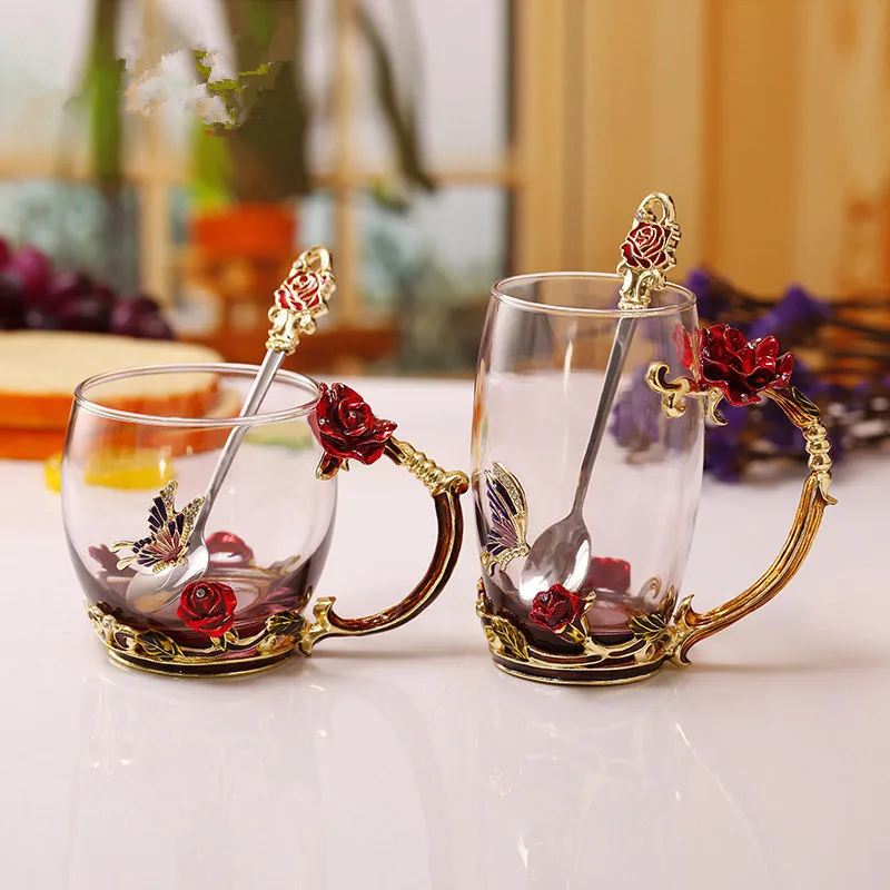 Чайная чашка стеклянные кофейные кружки ожерелье из австрийского хрусталя