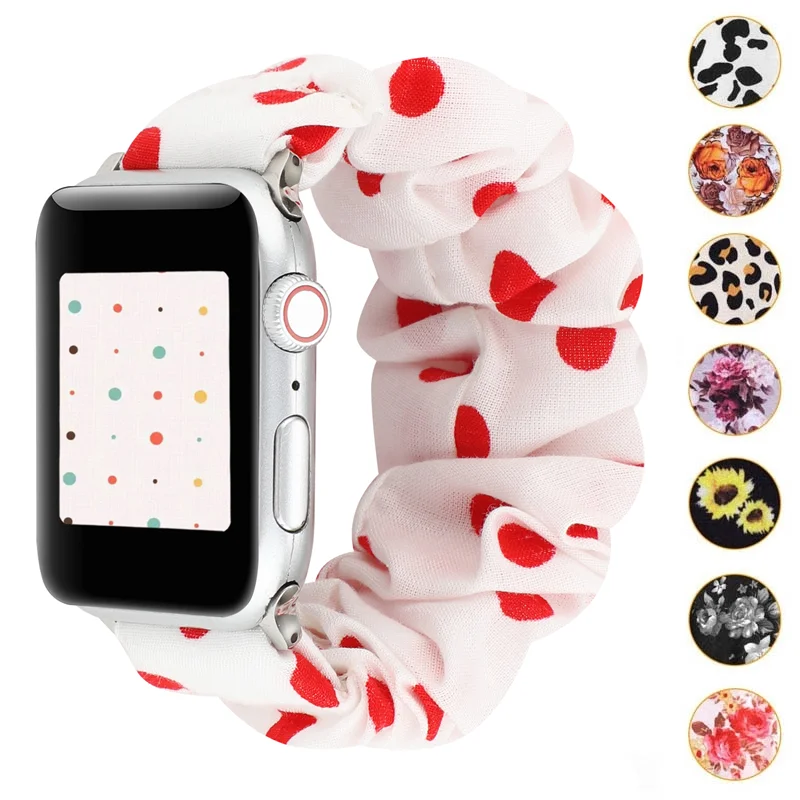 

Scrunchie Elastic Watch Straps For Apple Watch Band 38mm 40mm 41mm 42mm 44mm 45mm Smartwatch Wist Bracelet Iwatch 7 6 SE 5 4 3 2
