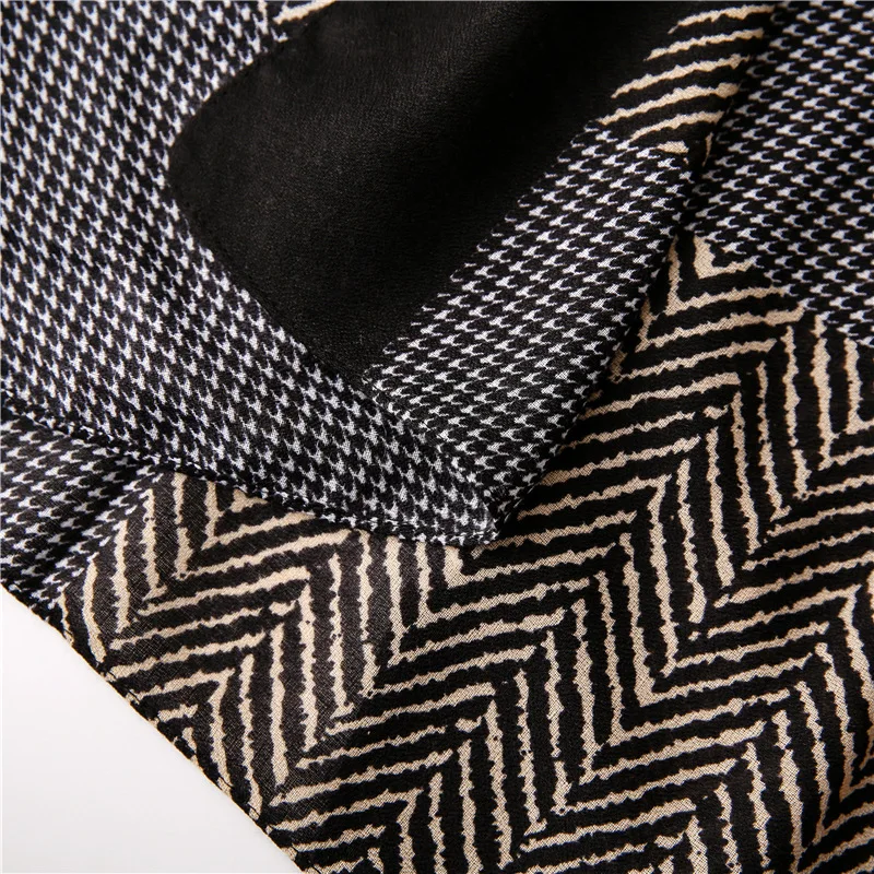 

Houndstooth Patchwork Women Large Hijab Scarf Geometric Fashion Long Shawl Pashmina NEW