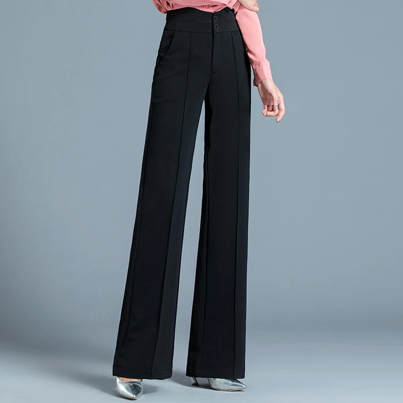 Spring wide-leg pants women's high waist 2020 new pants women's straight sense pants loose suit pants fall feeling female pants