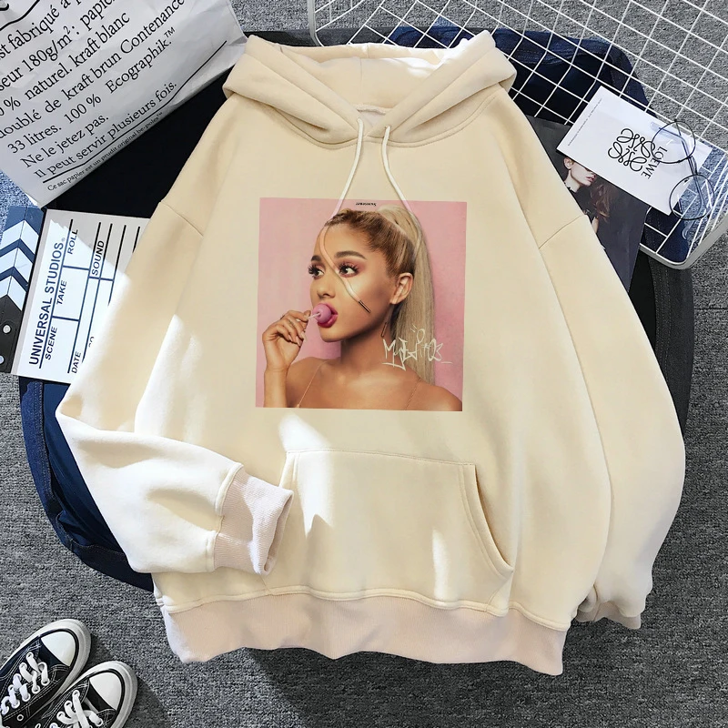 Толстовка Ariana в стиле оверсайз с надписью Гранде женское худи уличная хип-хоп