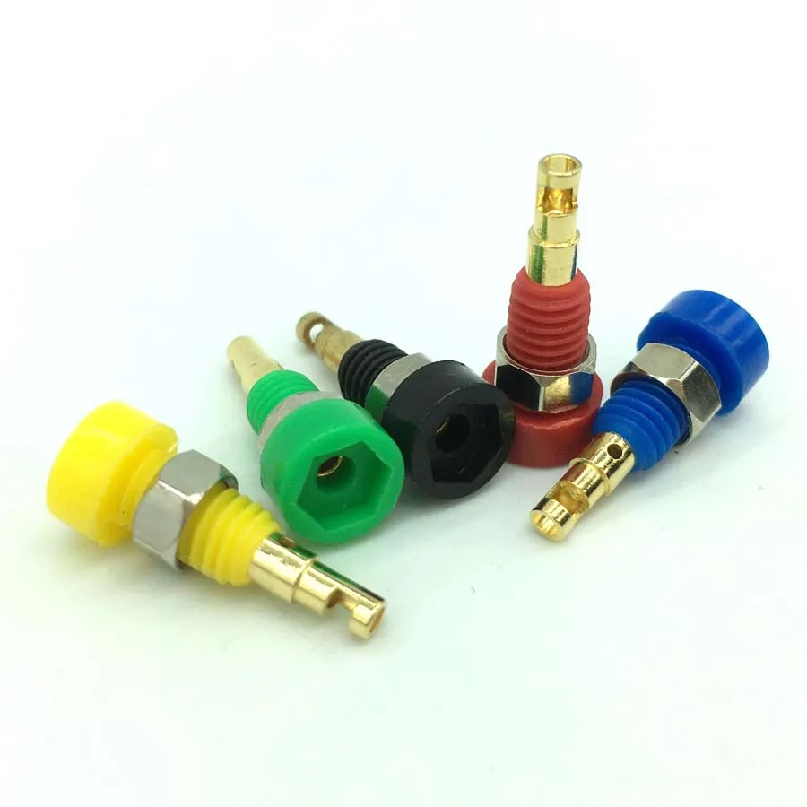 Cobre mm Banana Fêmea Jack Chassi Painel Montagem Soquete Conector Ligação Post para Não-envolvente Banana Plug 100 Peças