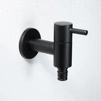 matte black out door garden wash machine faucet wall mount sink cold water tap solid brass bathroom hardware