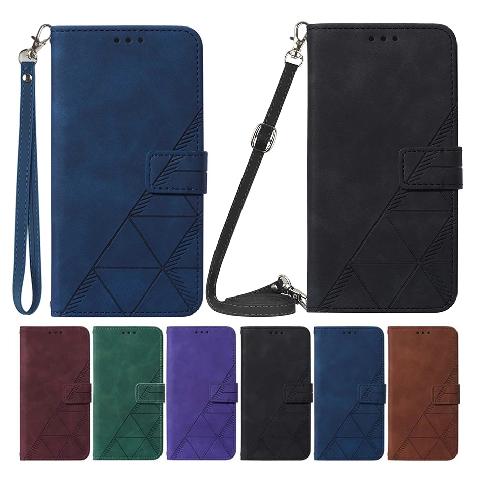 

Wallet Leather Case For Infinix Zero 8 X687 Note7 X690 Note 10 Smart 4 5 X653 X657 HD 2021 With Card Slot Cover Long Wrist Strap