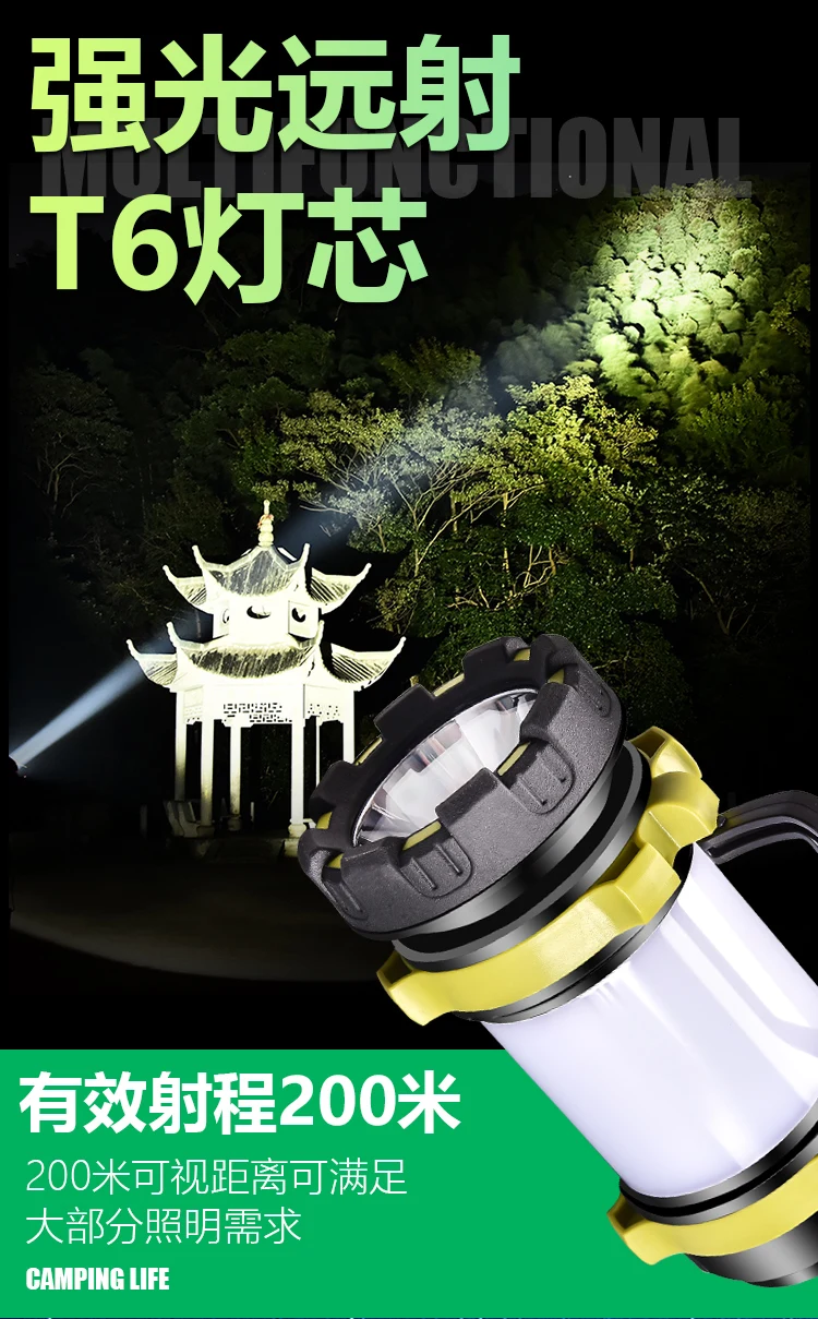 Светодиодный светильник для кемпинга фонарь USB перезаряжаемая аварийная лампа