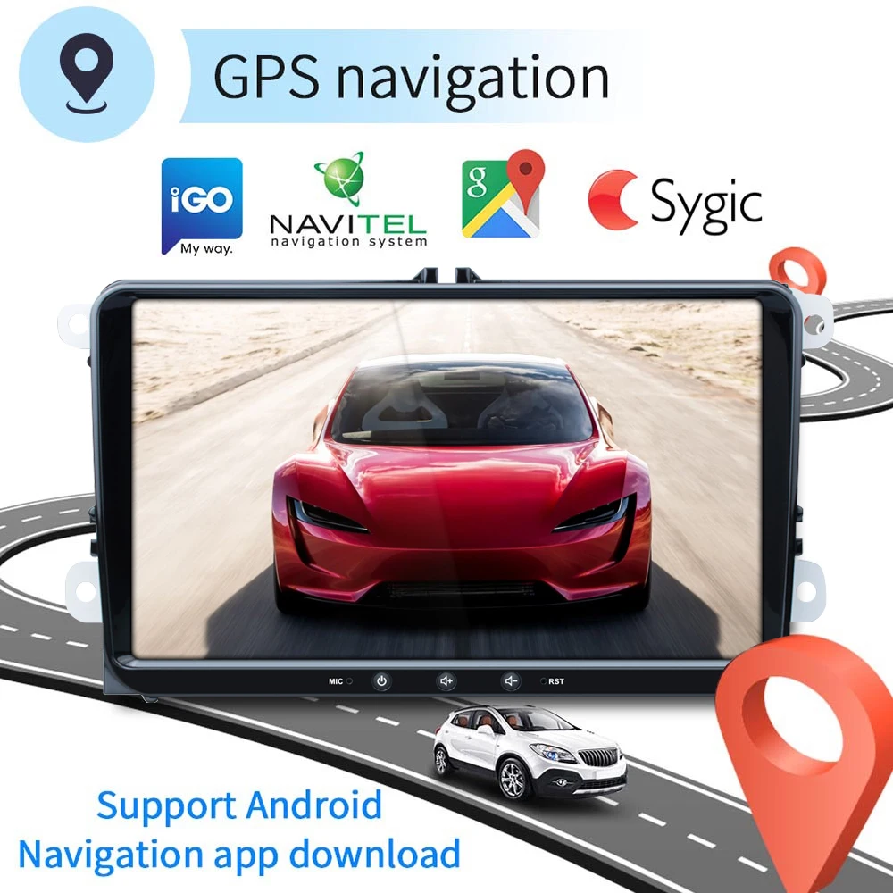 Автомагнитола Camecho 2 Din стерео Android 8,1 Автомобильный мультимедийный плеер для VW/Volkswagen/Skoda/Golf/Polo/Passat/b7/b6/SEAT/Tiguan