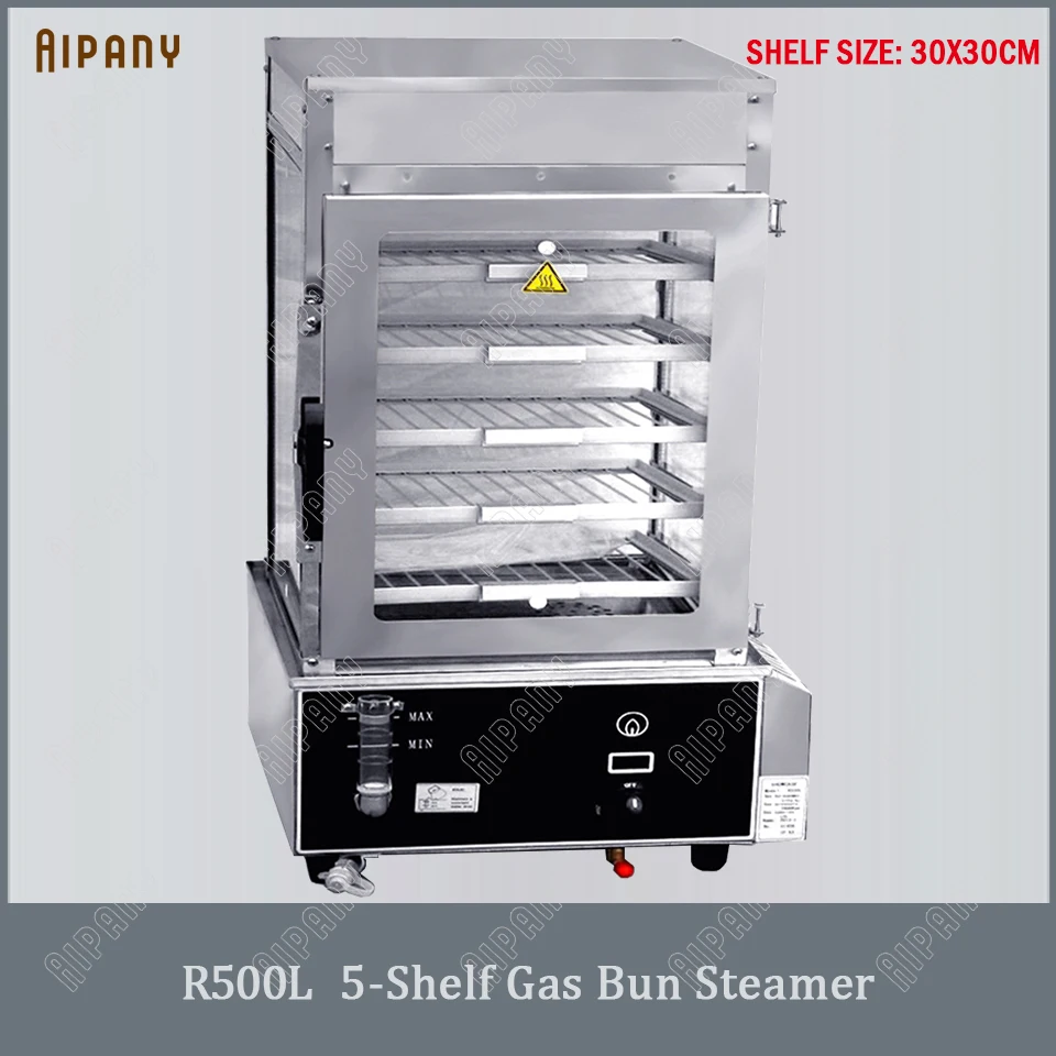 R500L газовая духовка для выпекания булочек 5-слойный чехол промышленная Пароварка 500L хлеб клецки хранилище для детского питания и Пароварка из нержавеющей стали приготовления плита