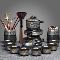 set ceramic grinding lazy tea pot lndoor style retro semi automatic graphite tea set home office kungfu tea cup small