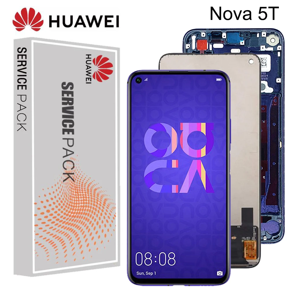 Оригинальный 6 26 ''ЖК дисплей Замена с рамкой для Huawei Nova/5T ЖК сенсорным экраном